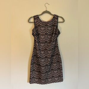 Guess Black and Cream Sheath Mini Dress